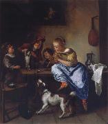 Jan Steen Children teaching a cat to dance china oil painting reproduction